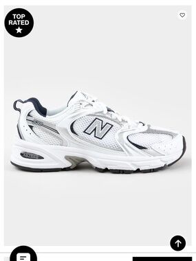 New Balance White Navy Silver Mesh Running Sneakers